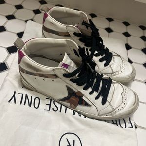 Golden Goose Midstars Camo and Pink